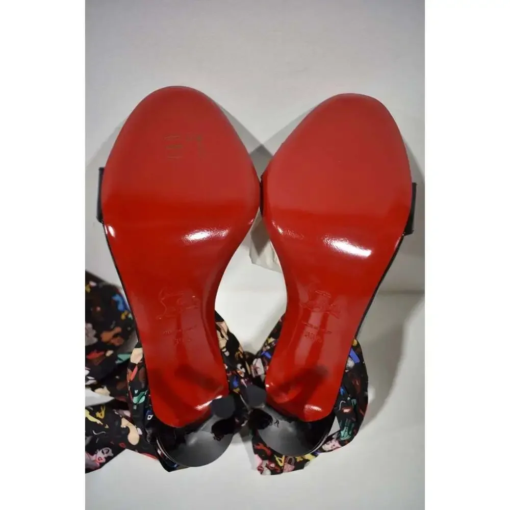 Christian Louboutin Fetish Du Desert 100 Black Lace Up Tie Sandal Heel Pump 39.5 - Picture 12 of 12